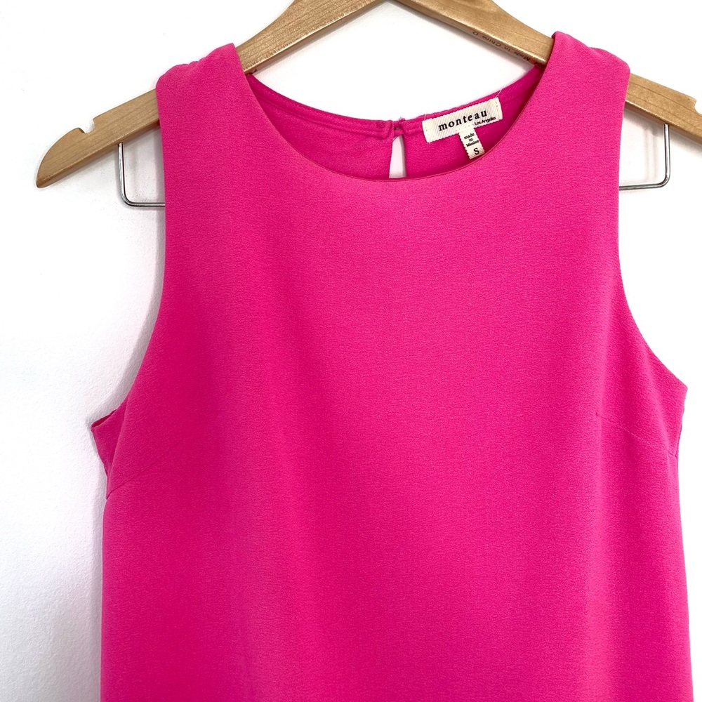 Hot Pink Tank Shift Dress Monteau - Picture 3 of 7